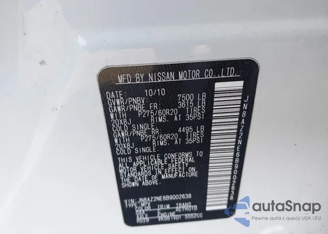 2011 Infiniti Qx56 from USA, damaged, VIN JN8AZ2NE6B9002638